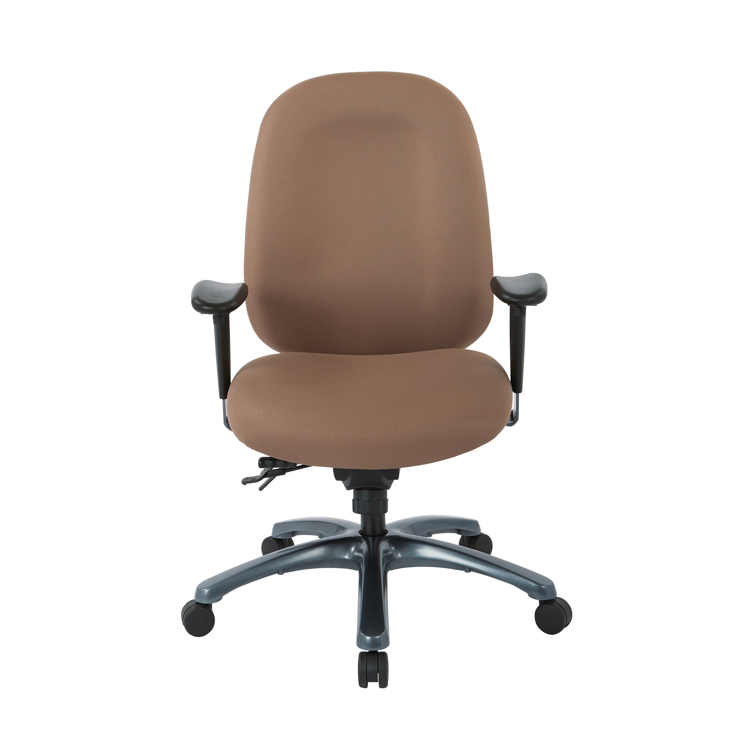 Multi-Function High Back Chair with Seat Slider and Titanium Finish Base